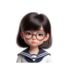 メガネをかけたかわいい女の子 （NT） v.1（個別スタンプ：5）