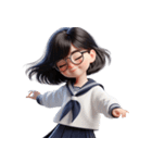 メガネをかけたかわいい女の子 （NT） v.1（個別スタンプ：8）