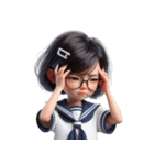 メガネをかけたかわいい女の子 （NT） v.1（個別スタンプ：11）