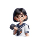 メガネをかけたかわいい女の子 （NT） v.1（個別スタンプ：13）