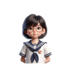 メガネをかけたかわいい女の子 （NT） v.1（個別スタンプ：15）