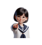 メガネをかけたかわいい女の子 （NT） v.1（個別スタンプ：17）