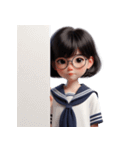 メガネをかけたかわいい女の子 （NT） v.1（個別スタンプ：39）