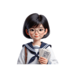 メガネをかけたかわいい女の子 （NT） v.1（個別スタンプ：40）