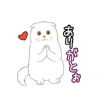 ぽっちゃり白猫さんのかわいいスタンプ（個別スタンプ：2）