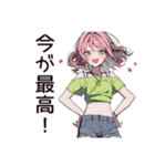 【16タイプ】ESFP★天真爛漫な女の子（個別スタンプ：5）