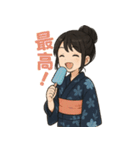 可愛い浴衣女子ずっと使える夏スタンプ（個別スタンプ：24）
