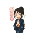 可愛い浴衣女子ずっと使える夏スタンプ（個別スタンプ：32）