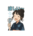 可愛い浴衣女子ずっと使える夏スタンプ（個別スタンプ：38）
