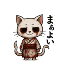 夜道のしろねこ – 闇にひそむ微笑み（個別スタンプ：1）
