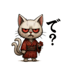 夜道のしろねこ – 闇にひそむ微笑み（個別スタンプ：3）