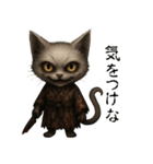 夜道のしろねこ – 闇にひそむ微笑み（個別スタンプ：11）