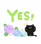 毎日つかえる♡黒猫と筆文字スタンプ（個別スタンプ：8）