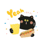 毎日つかえる♡黒猫と筆文字スタンプ（個別スタンプ：30）