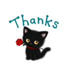 黒猫子猫ちゃんの日常スタンプ（個別スタンプ：1）