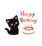 黒猫子猫ちゃんの日常スタンプ（個別スタンプ：2）