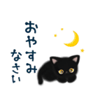 黒猫子猫ちゃんの日常スタンプ（個別スタンプ：16）