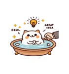 お風呂猫「やだ！」,（個別スタンプ：22）