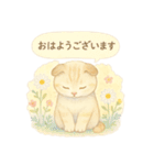 水彩ねこ＊季節の花スタンプ（個別スタンプ：7）