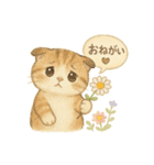 水彩ねこ＊季節の花スタンプ（個別スタンプ：24）
