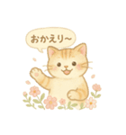水彩ねこ＊季節の花スタンプ（個別スタンプ：27）