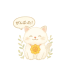水彩ねこ＊季節の花スタンプ（個別スタンプ：31）