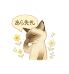 水彩ねこ＊季節の花スタンプ（個別スタンプ：37）