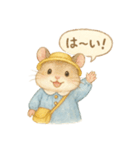 毎日使える！園児服のハムスター（個別スタンプ：3）