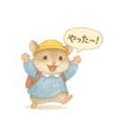 毎日使える！園児服のハムスター（個別スタンプ：4）