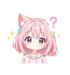 ミニ猫耳パーカーの女の子スタンプ（個別スタンプ：9）