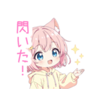 ミニ猫耳パーカーの女の子スタンプ（個別スタンプ：25）