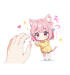 ミニ猫耳パーカーの女の子スタンプ（個別スタンプ：36）