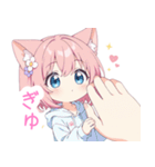 ミニ猫耳パーカーの女の子スタンプ（個別スタンプ：39）