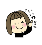 おかっぱガール♡いろんな気持ち（個別スタンプ：12）