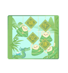 【中国語（繁体字）】端午節 龍舟ちまき（個別スタンプ：1）