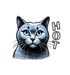猫(ロシアンブルー)の可愛い英語スタンプ（個別スタンプ：10）