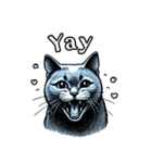 猫(ロシアンブルー)の可愛い英語スタンプ（個別スタンプ：14）
