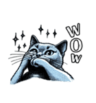 猫(ロシアンブルー)の可愛い英語スタンプ（個別スタンプ：15）
