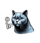 猫(ロシアンブルー)の可愛い英語スタンプ（個別スタンプ：24）