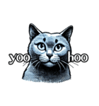 猫(ロシアンブルー)の可愛い英語スタンプ（個別スタンプ：26）