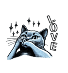 猫(ロシアンブルー)の可愛い英語スタンプ（個別スタンプ：31）
