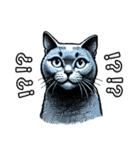 猫(ロシアンブルー)の可愛い英語スタンプ（個別スタンプ：32）