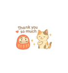 三毛猫とだるまのスタンプ3英語v（個別スタンプ：1）