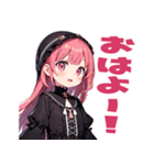普段使いできる黒メルヘン系女の子たち19（個別スタンプ：1）