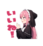 普段使いできる黒メルヘン系女の子たち19（個別スタンプ：8）
