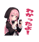 普段使いできる黒メルヘン系女の子たち19（個別スタンプ：11）