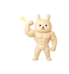 マッスル白うさぎ3D（個別スタンプ：3）