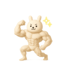 マッスル白うさぎ3D（個別スタンプ：8）