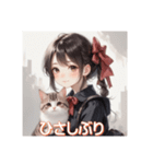 少女と子猫（個別スタンプ：12）