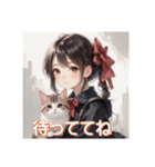 少女と子猫（個別スタンプ：20）